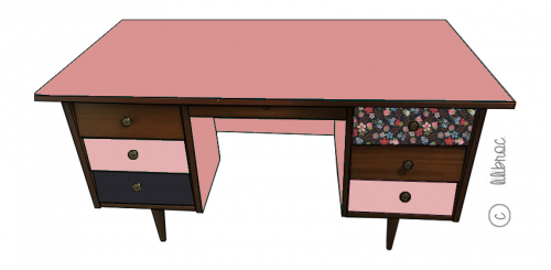 Bureau vintage Raoul croquis 4