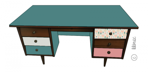 Bureau vintage Raoul croquis 5