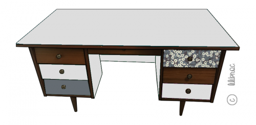 Bureau vintage Raoul croquis 6
