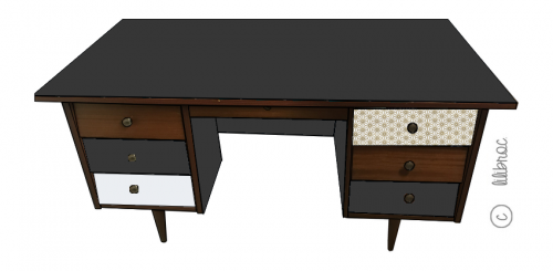 Bureau vintage Raoul croquis 8